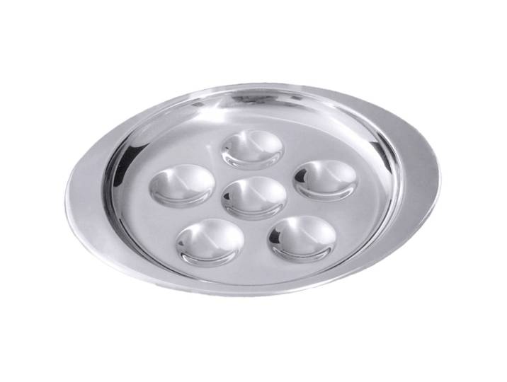 Servierplatte Contacto Bander silber Edelstahl Rund B 18 cm