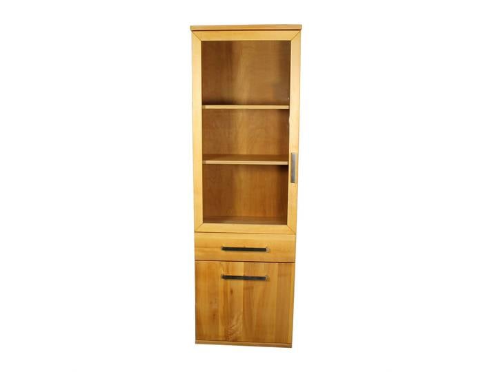 Bücher Vitrine Flachsockel Massivholz Buche geölt