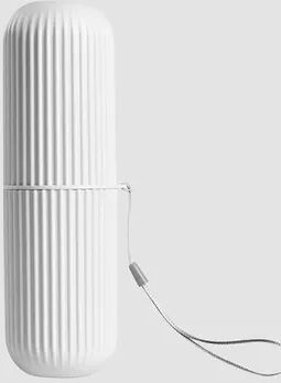 Uplifted Trends Portable Travel Toothbrush Cup & Toothpaste Holder Travel Storage Solution white