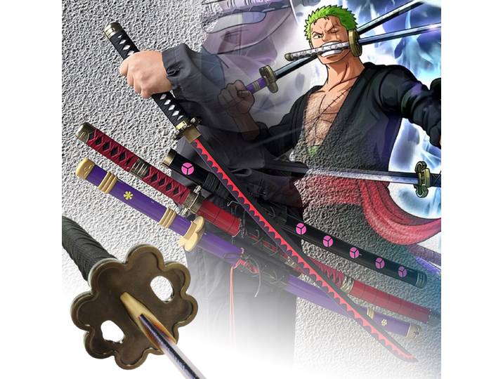 Épée Roronoa Zoro Katana 40 pouces, étui de Costume de Cosplay Anime, couteau Ninja, taille réelle, Katana japonais, sabre de samouraï Original, cadeau