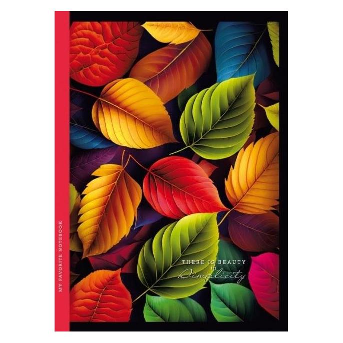 Teka Dekoratives Notizbuch 143x200/64K Raster TW Leaves (64K, Harter Einband) (47995425)