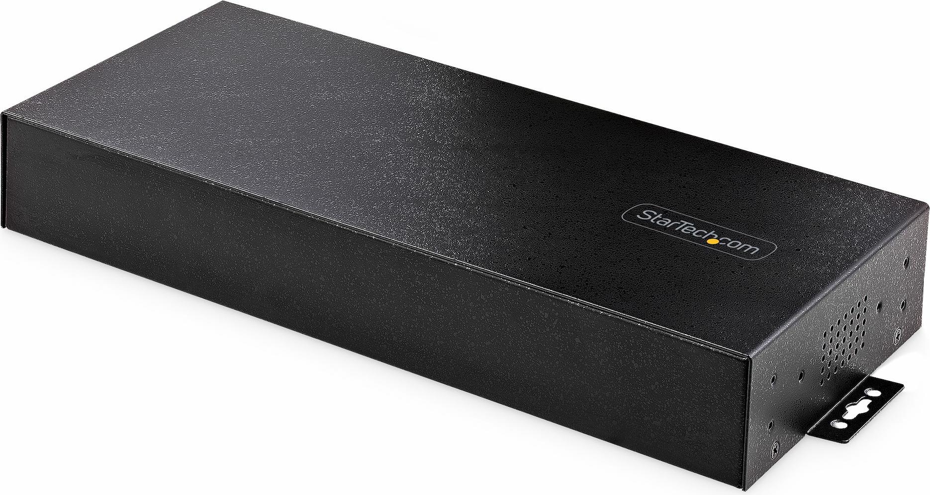 StarTech.com 16-Port Industrie USB 3.0 Hub mit Netzteil, 5Gbps USB Verteiler 3.0/Mehrfachstecker für DIN/Rackmontage, Metallgehäuse, ESD-Schutz, Klemmenleiste Stromeingang, USB Ladefunktion, Dual-Host USB Switch, 2 x USB 3.2 Gen 1 (3.1 Gen 1) Type-B, USB 3.2 Gen 1 (3.1 Gen 1) Type-A, 5000 Mbit/s, Schwarz, Stahl, 15 kV
