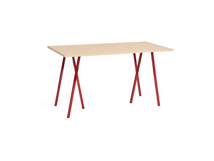HAY Loop Stand incl. support Esstisch 87,5x180 cm Maroon red-clear lacq. oak