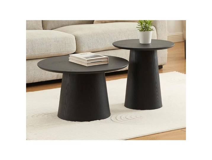 Tables basses gigognes placage chêne - Noir - PIARI