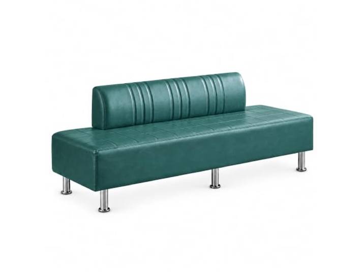 Modernes Wartezimmer-Sofa mit Rückenlehne, Schwarze Kunstleder-Sitzbank Gepolsterte Empfangsbank mit Hoher Belastbarkeit für Büro, Salon, Praxis, Hotel und Geschäft(F,180CM/70.87IN)