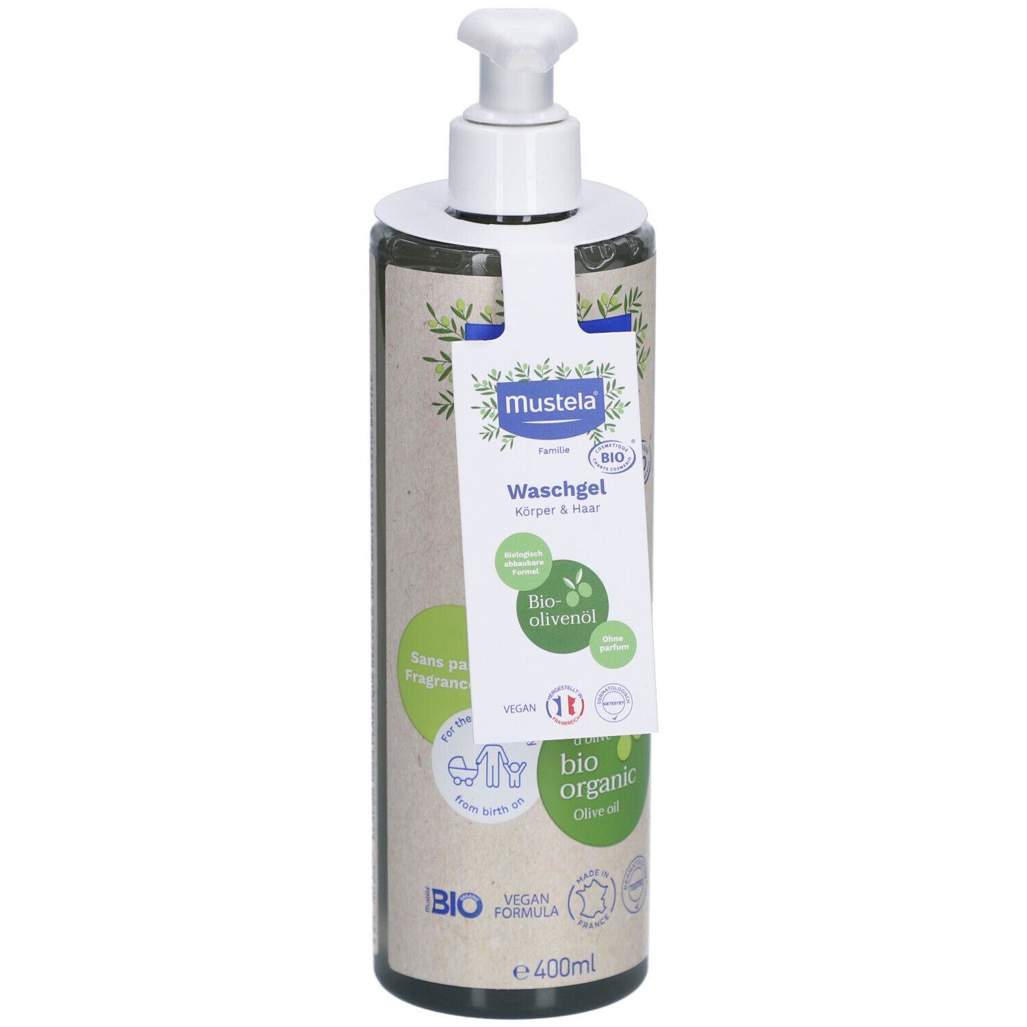 Mustela Baby Wasgel Lichaam en Haar Bio 400 ml Waschgel