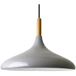 Bamyum Champion Pendelleuchte, aus Holz und Metall 35 cm, Grau Lampe