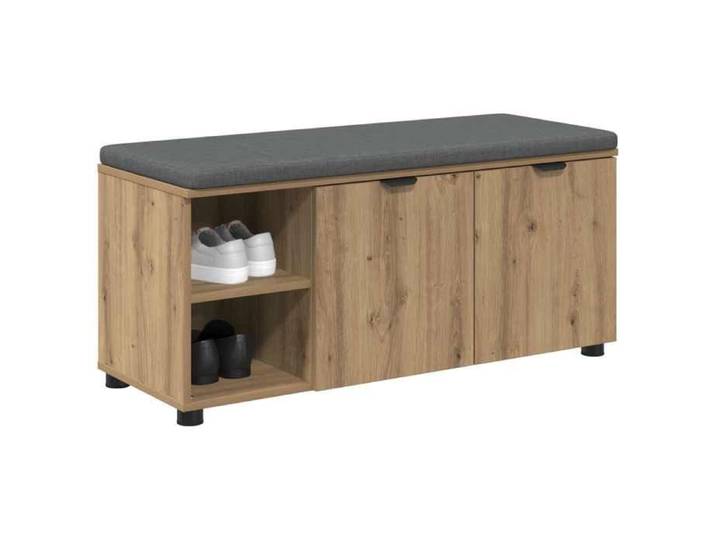 Soldes Moment Banc d'entrée(1 pc) - YUYUE - Montage Facile - Banquette/Coffre de couloir avec coussin Uni Chêne artisanal 100x38x46