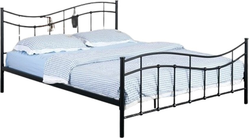 Meublorama Bed ODETTE 140x200 cm - Zwart Metaal - Inclusief Lattenbodem