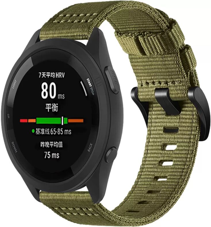 INF Nylon-Uhrenarmband für Garmin Forerunner 255/265/245 Smartwatch S Grün