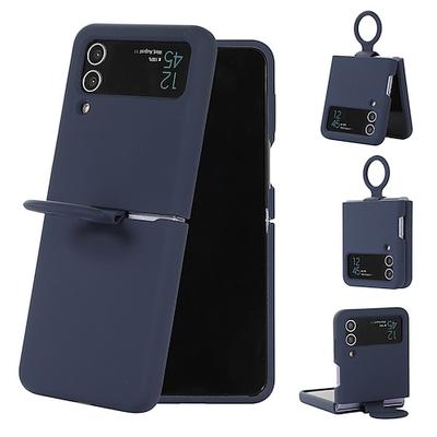 Handy Hülle Handyhüllen Für Samsung Galaxy Z Flip 6 Z Flip 5 Z Flip 4 Z Flip 3 Klapphülle Flip Etui mit Ring Einfarbig Silikon