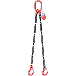 SEWOTA Kettengehänge Traglast 4,25 t, 2-Strang, 10 mm Kettenstärke, GK 8, Gabelkopfhaken, 2 m