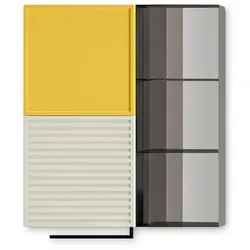 Hängeschrank-Kombination Pixel 07 Lack Weiß / Gelb