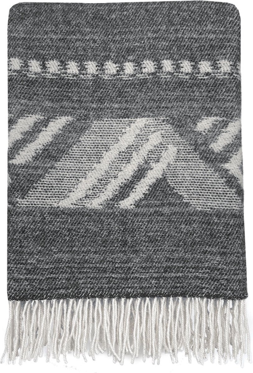 Malagoon Mochica wollen plaid zwart