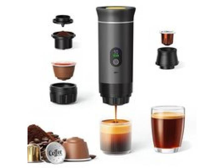 Cafetière Expresso Électrique Portable 3 en 1 Chauffage Rapide Compacte pour Voyage Bureau Camping Maison