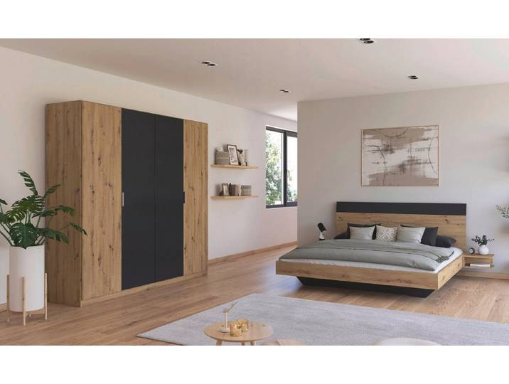 rauch Schlafzimmer-Set Monza, mit Drehtürenschrank Breite 226 cm, Bettanlage in 2 Breiten