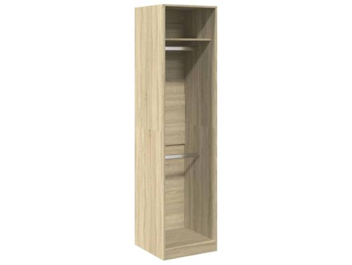 smnyxs Kleiderschrank, Eiche Sonoma, 50 x 50 x 200 cm, Holz 2 Fächer, Wandbefestigung inklusive, glatte Oberfläche, minimalistisches Design, Flur, Schlafzimmer
