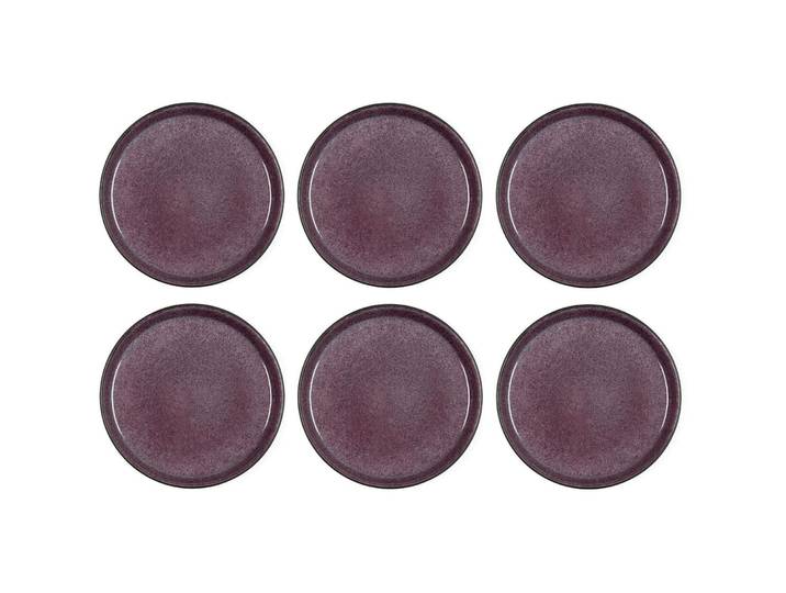 Teller-Set BITZ Schwarz/Lila Steinzeug D 21 cm 6 Stk - Teller-Set
