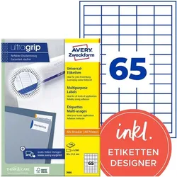 Avery Zweckform 6500er-Pack Universal Klebeetiketten »3666« weiß