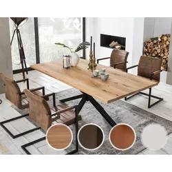 SIT Tops & Tables »Arizona« Wildeiche Massivholz Esstisch 200x100 cm / Eisen antikschwarz