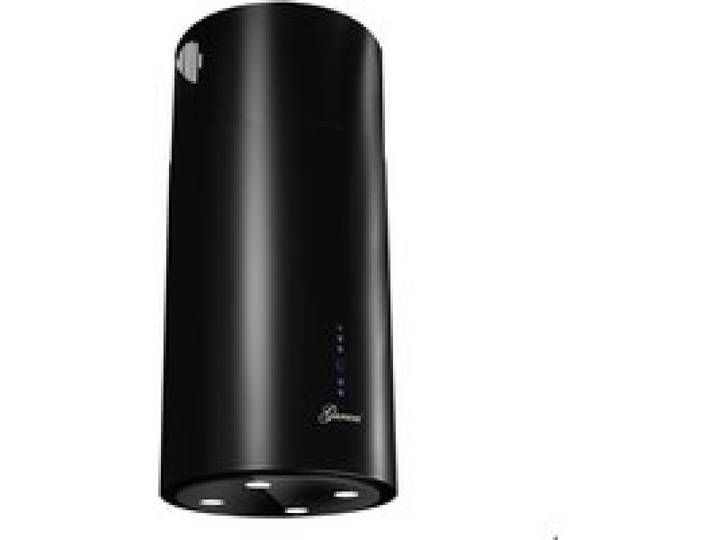 Gurari Hotte îlot plafond 40cm GCH 792 BL Tube Rond Noir mat Hotte aspirante 850m³/h Silencieuse 33dB Télécommande Classe A+
