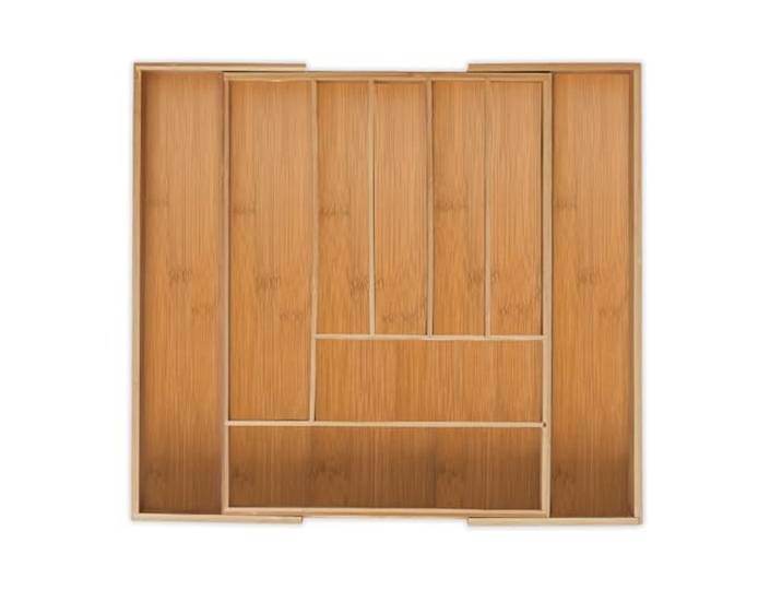Relaxdays Range-couvert\, bambou\, extensible\, organiseur de tiroir\, 7 à 9 compartiments\, HLP 5x49\,5x44\,5 cm\, nature
