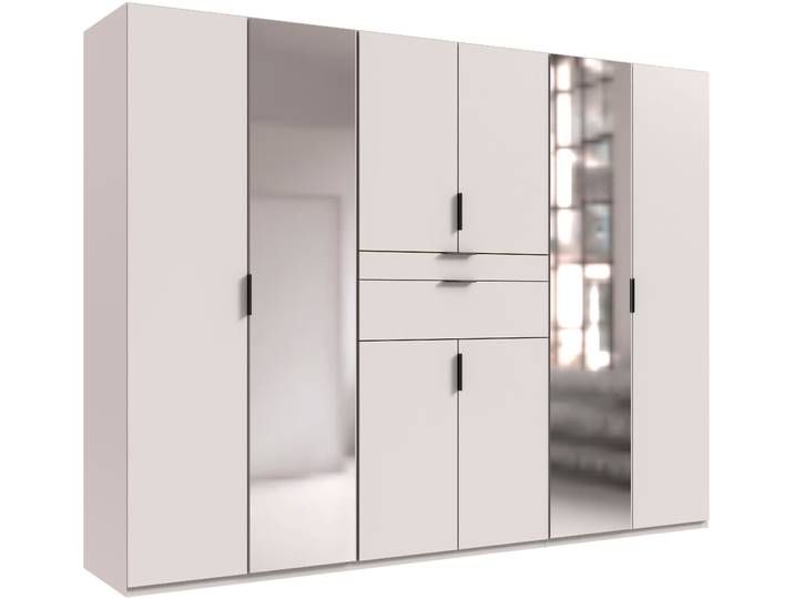 Drehtürenschrank WIMEX Moldau Kleiderschrank mit Spiegel Schlafzimmerschrank , weiss (weiß), B:270cm H:208cm T:58cm, Holzwerkstoff, Schränke, Drehtürenschrank