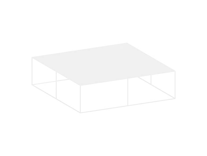 ZEUS table basse carré SLIM IRONY LOW TABLE (L 124 cm - métal verni blanc gaufré)