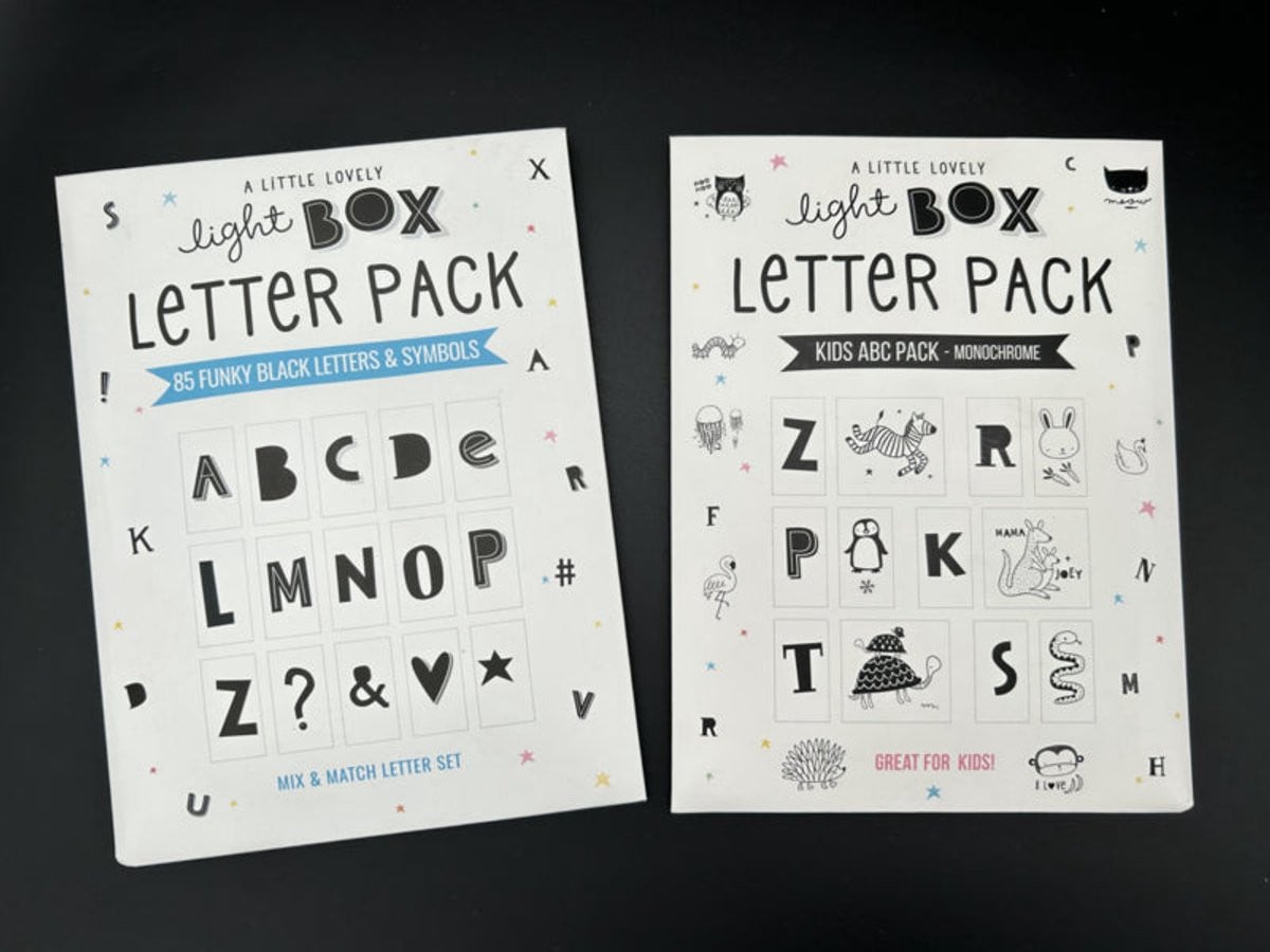 Lightbox letter voordeelset met ABC dieren en Funky letters