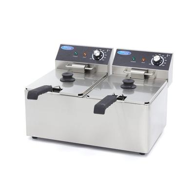 Maxima Gastro Fritteuse - 2 x 8 l - 2 Körbe - Bis zu 2,8 kg Pommes Frites