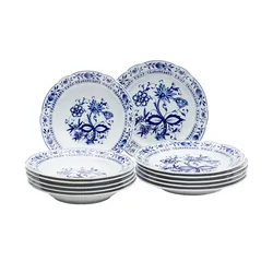 Kahla Tafelservice  12-teilig  Rosella ¦ blau ¦ Porzellan