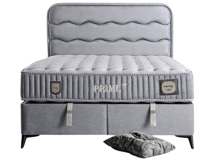 Villa Möbel Boxspringbett Prime (Bett (ohne Matratze), Liegefläche 180x200), Bettkasten mit XXL Stauraum und Gasdruckfedern für einfache Handhabung