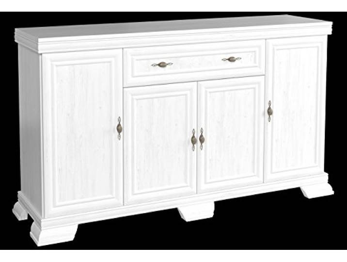 Furniture24 Kommode Kora KK4 Schrank Wohnzimmerschrank Sideboard mit 4 Türen und 4 Schubladen (Andersen Kiefer)