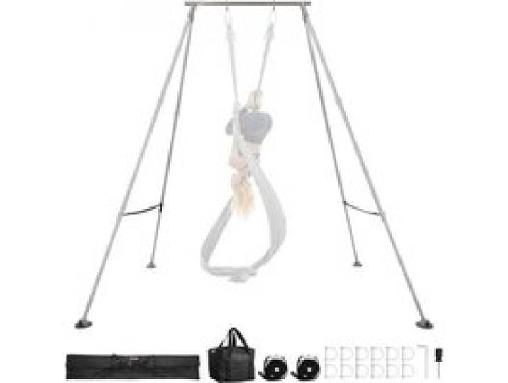 VEVOR Structure Balançoire pour Yoga Aérien, Portique pour Hamac et Yoga avec Charge Maximale 140,6 kg, Support de Traction Triangulaire, avec Pieds Réglables en Hauteur et Cadre en Aluminium, Pilates