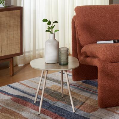 "SAFAVIEH Mint 16.1-Inch Ceramic Side Table, Beige Ceramic and Beige - 16"" W x 15"" D x 15"" H"