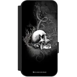 Nivocase Klapphülle für Google Pixel 9 Handyhülle aus Kunst Leder NIVOflip schwarz Gothic Schädel (Google Pixel 9), Smartphone Hülle, Schwarz
