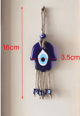 Uplift Curations Hamsa Hand Evil Eye Wall Hanging Turkish Blue Protection Home Decor fatima B(1pcs)