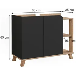 Vicco, Waschbeckenunterschrank, Karen mit 2 Türen (80 x 35 x 65 cm)