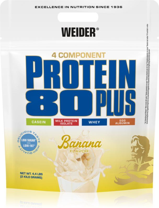 Weider Protein 80 Plus Molkenprotein mit Aminosäuren Geschmack Banana 500 g