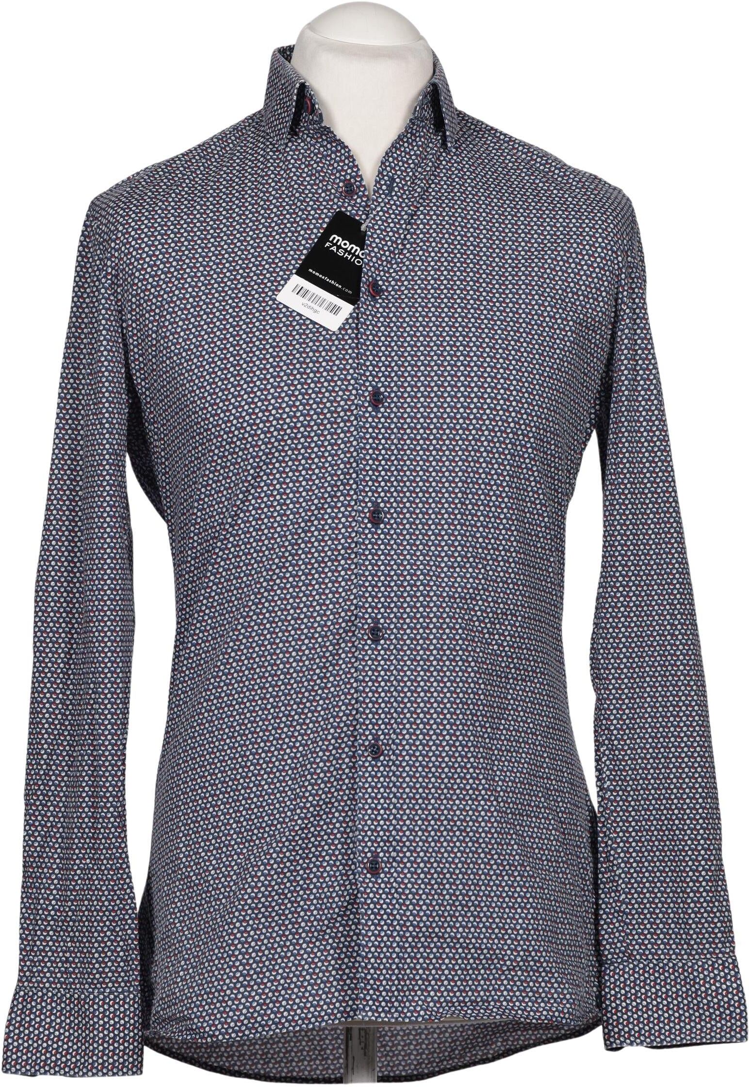 Olymp Herren Hemd, Marineblau, Gr. 39, Baumwolle - Second Hand