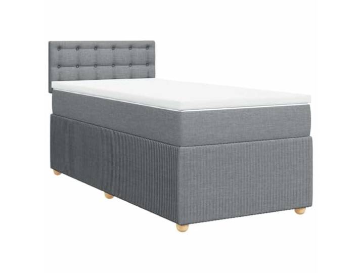 Makastle Boxspringbett mit Matratze Hellgrau 90x200 cm Taschenfederkernmatratze