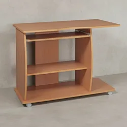 KADIMA DESIGN Laptoptisch Computertisch: 3D-Ecken, Stauraum, 90x50x71 cm, Spanplattenkonstruktion, Rollen.