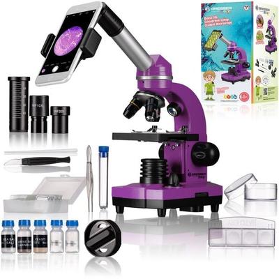 Bresser Junior - Schüler-Mikroskop Biolux SEL (violett), Auf- und Durchlichtmikroskop mit 40x-1.600-facher Vergrößerung