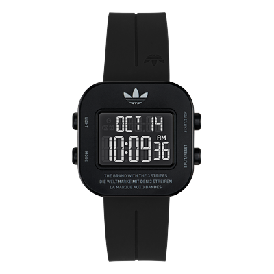 Digitaluhr ADIDAS ORIGINALS "ADAPTIK ONE", schwarz (schwarz, schwarz), Armbanduhren, Herren, schwarz, Digitaluhr, Quarzuhr, Armbanduhr, Damenuhr, Herrenuhr, Silikonarmband