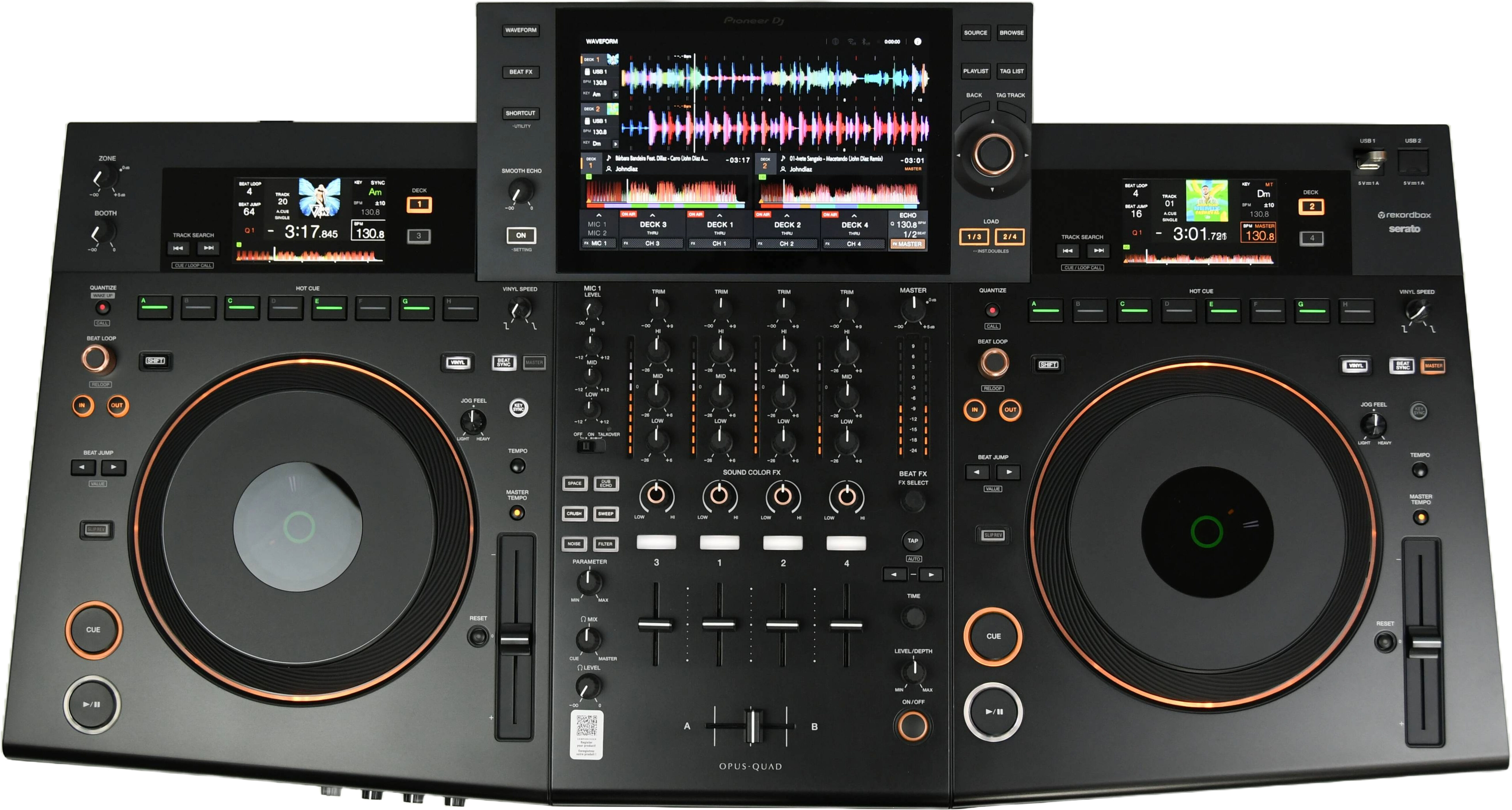 Pioneer DJ OPUS-QUAD Controlador DJ Pro All-in-One e Ecrã Touch