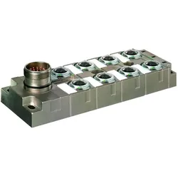 Murr Elektronik MVP-Metall, 8xM12, 5pol, Steck. M23 19pol. Steckerabgang frontseitig Ersatz für 27535, Elektronikkabel + Stecker, Silber