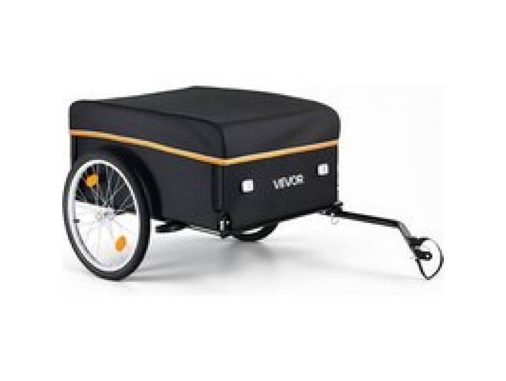 VEVOR Fahrradanhänger Lastenanhänger Faltbarer Transportanhänger 59 kg, Kohlenstoffstahl & 600D Oxford, Mit Regenschutz Deichsel & 4 Reflektoren, Für 22-28 Zoll Räder, Fahrradwagen für Transport