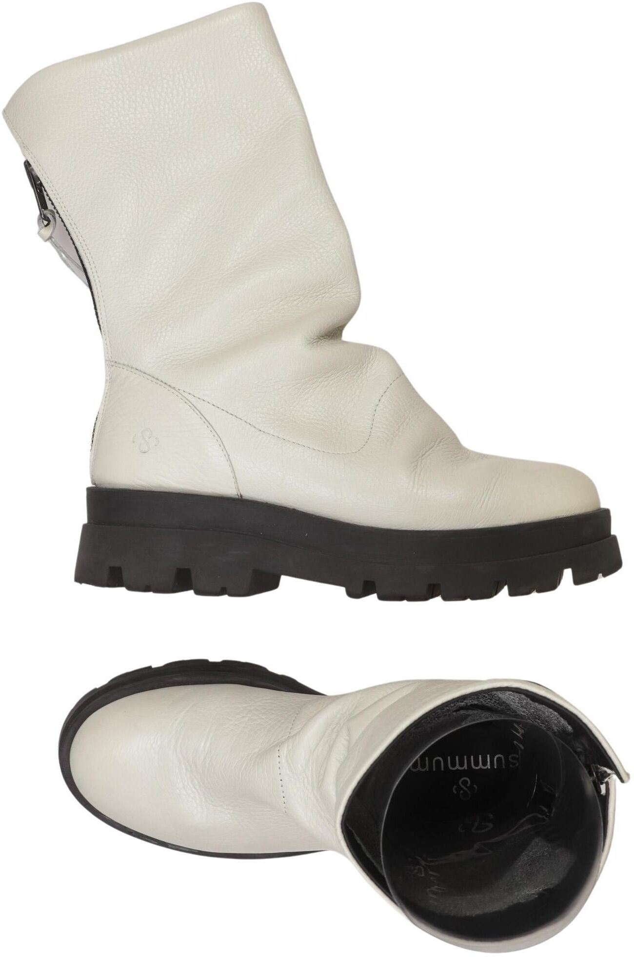 summum woman Damen Stiefel, Weiß, Gr. EU 40, Leder - Second Hand