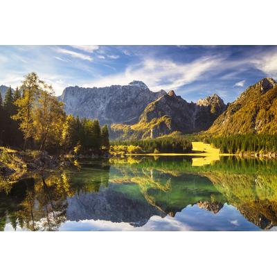 Fototapete PAPERMOON "Fluss in Landschaft", bunt, B:5m L:2,8m, Vlies, Tapeten