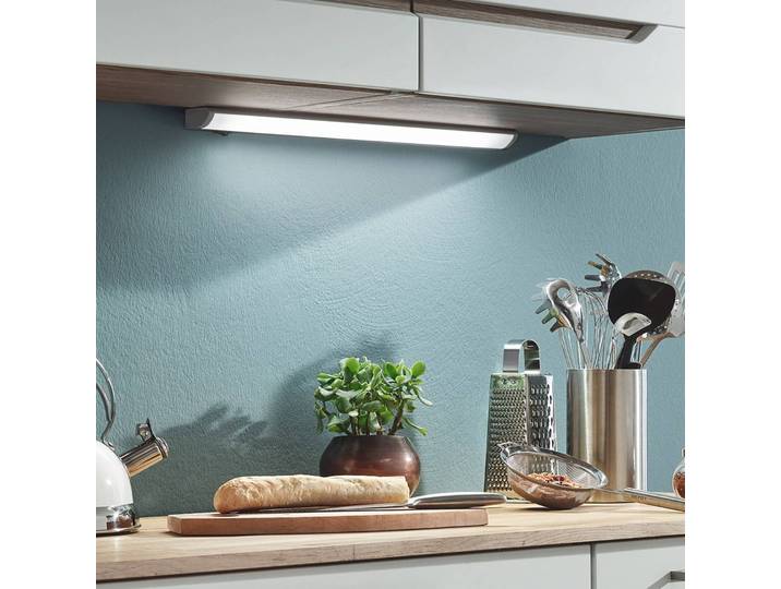 Telefunken LED-Unterbauleuchte Hestia, 4.000K, 1.000lm, titan Hestia, alu / grau / zink, für Küche, Kunststoff, Modern